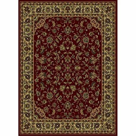 AURIC Castello Rectangular Burgundy Traditional Italy Area Rug, 2 ft. 2 in. W x 7 ft. 7 in. H AU1614287